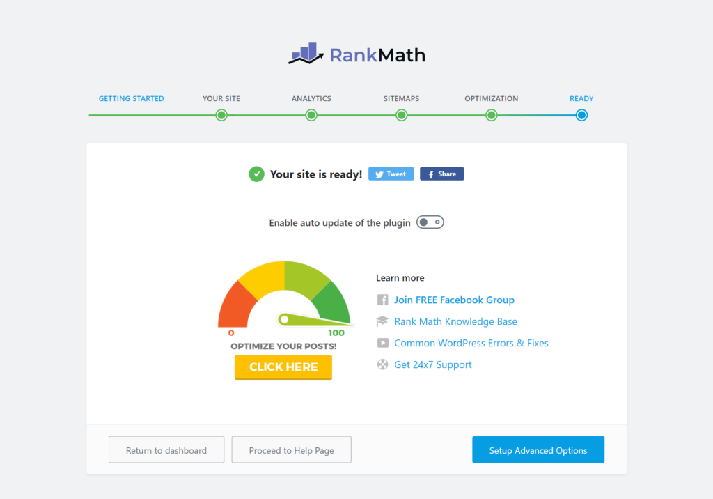 Rank Math の設定完了