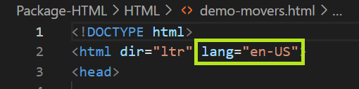 HTML の言語設定